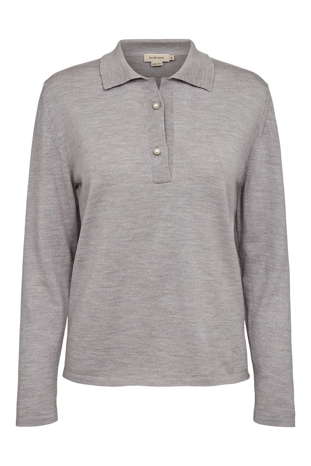 A refined long-sleeved polo sweater - Harmony 7051 Grey