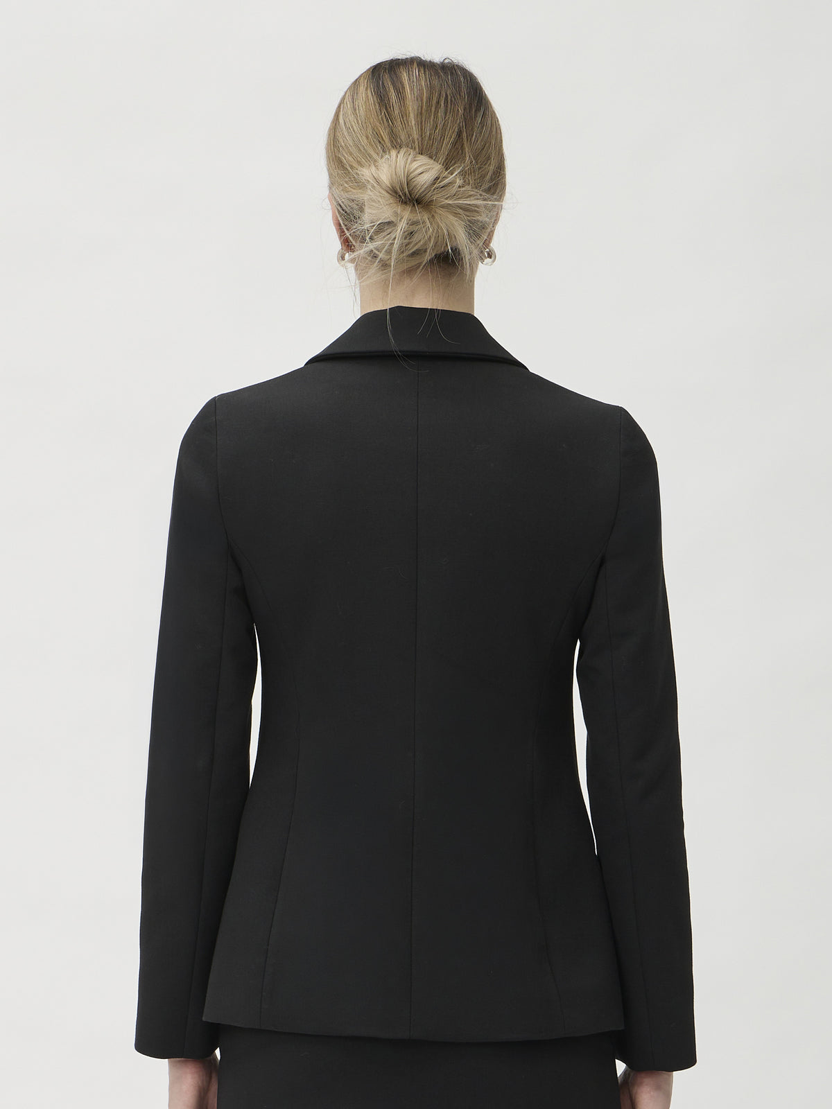 Jacket Hidden Buttons in Lana Cotone – 5045 Black