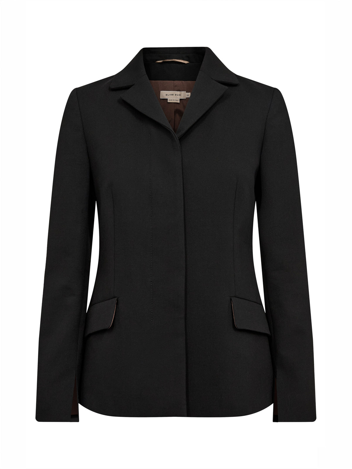 Jacket Hidden Buttons in Lana Cotone – 5045 Black