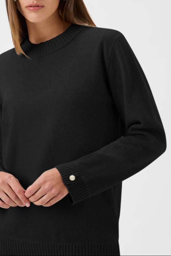 Relaxed Wool Blend Sweater Firm Knit - 7079 Bellone Black