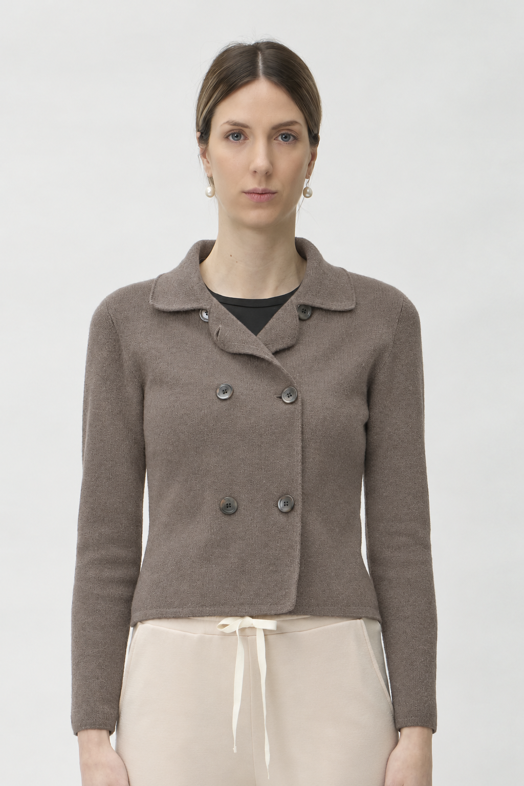 Double-Breasted Merino Jacket – 7080 Brown