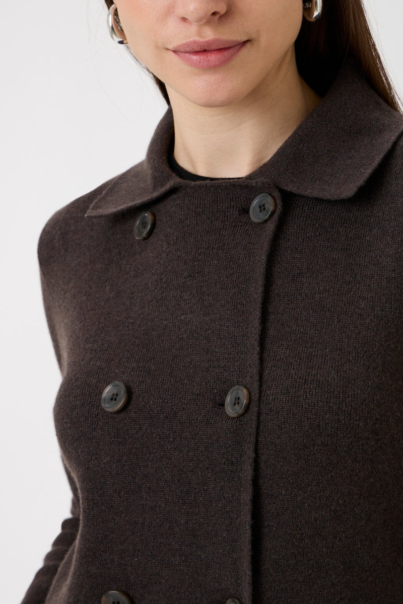 Knitted Jacket - 7080 Brown
