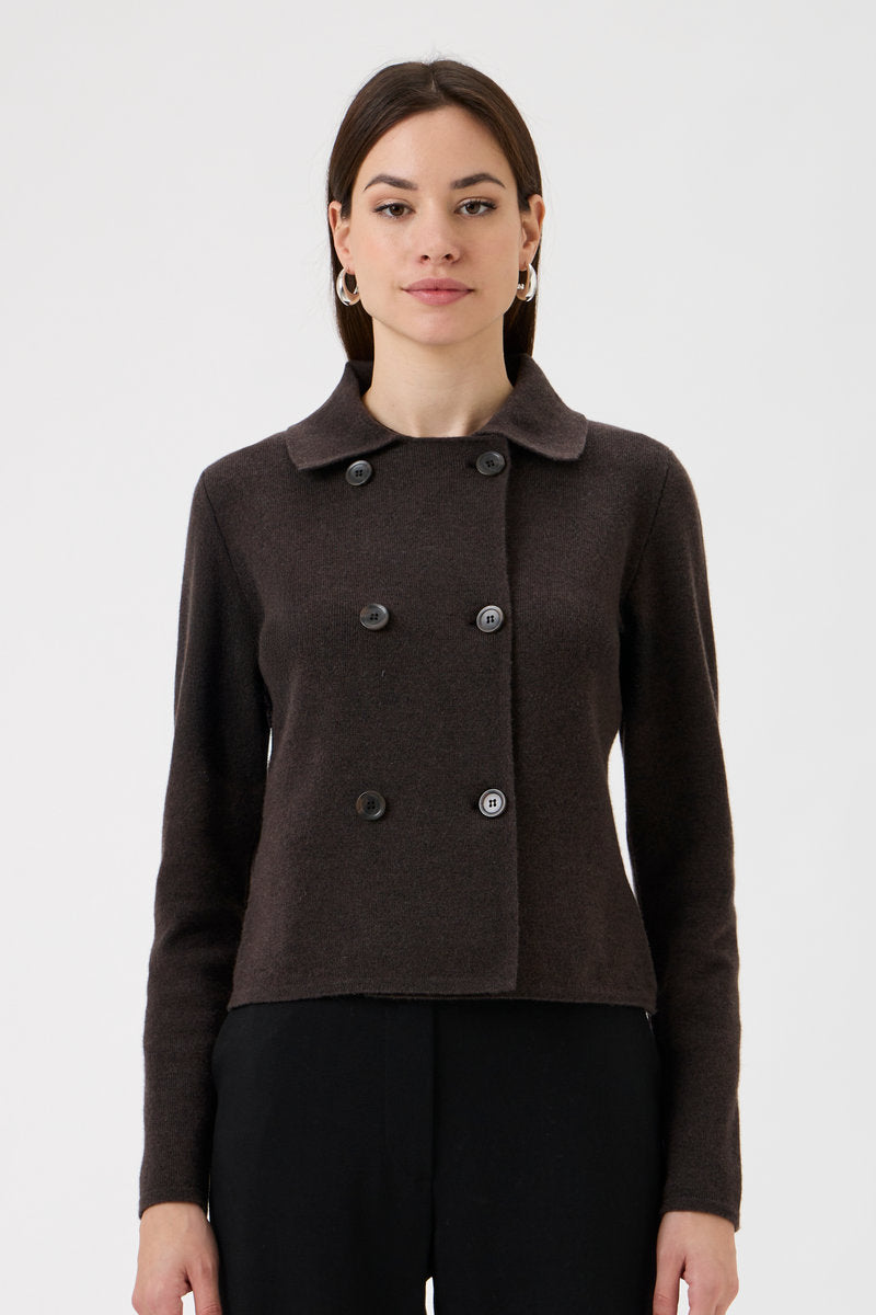 Knitted Jacket - 7080 Brown