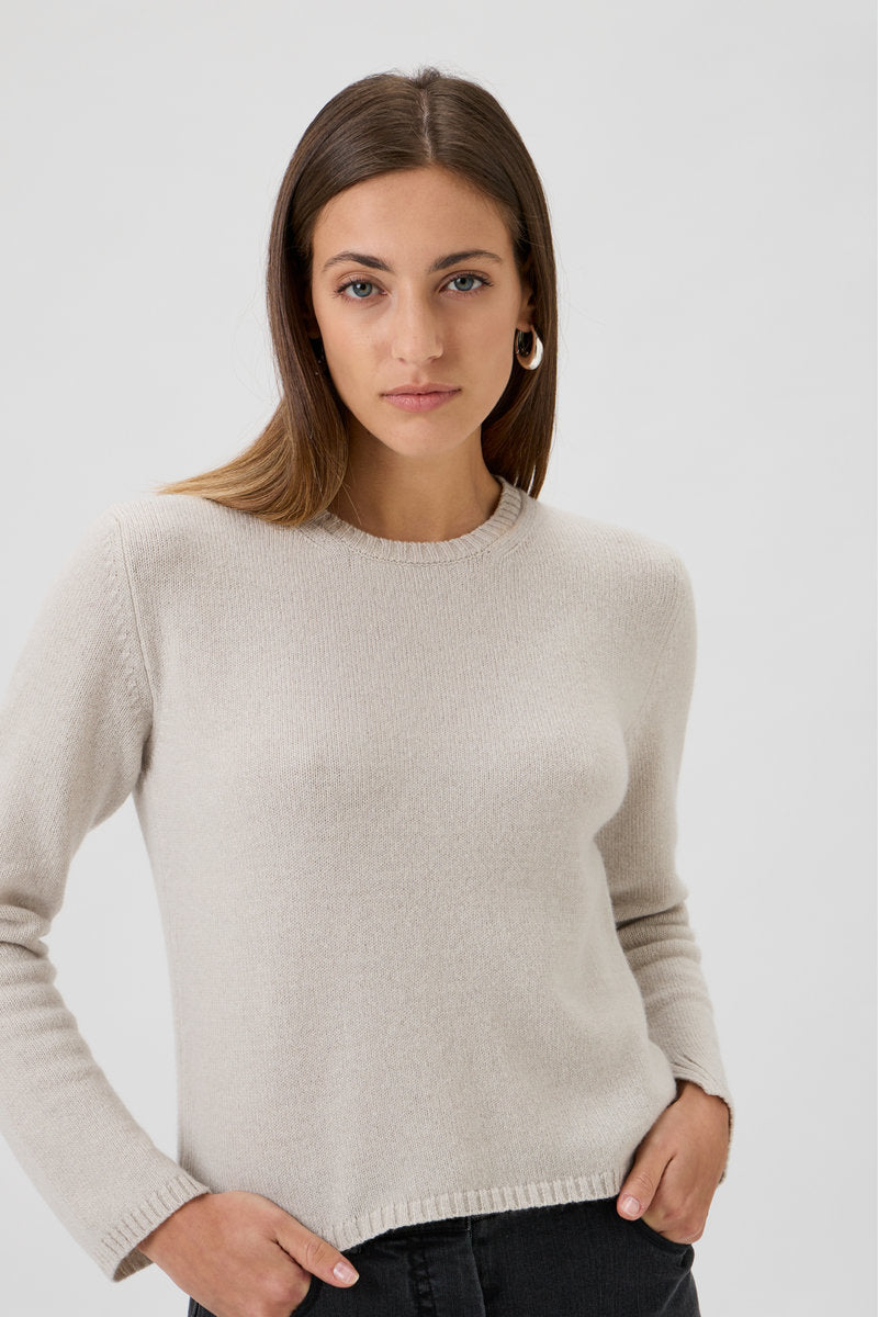 Sweater With Long Sleeves - Matis - 7067-P Light Beige