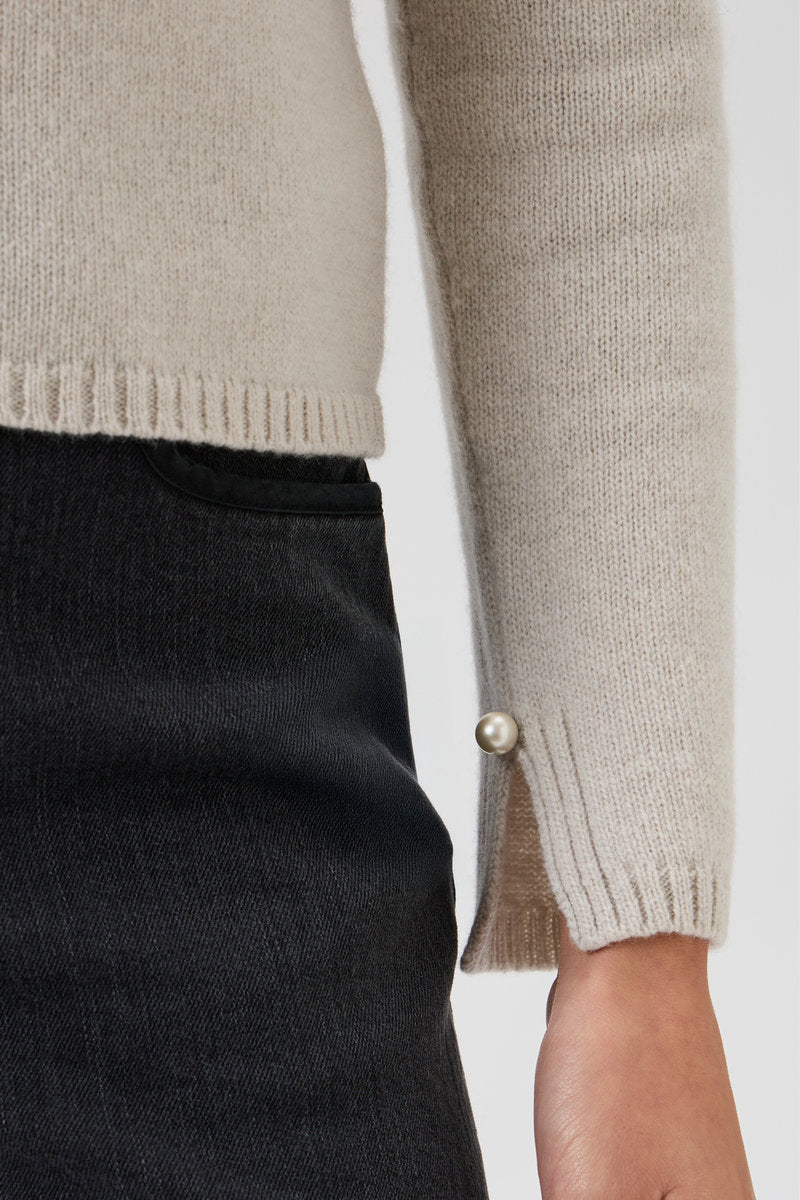 Sweater With Long Sleeves - Matis - 7067-P Light Beige