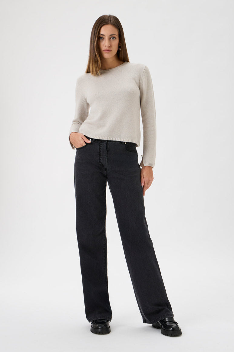 Sweater With Long Sleeves - Matis - 7067-P Light Beige