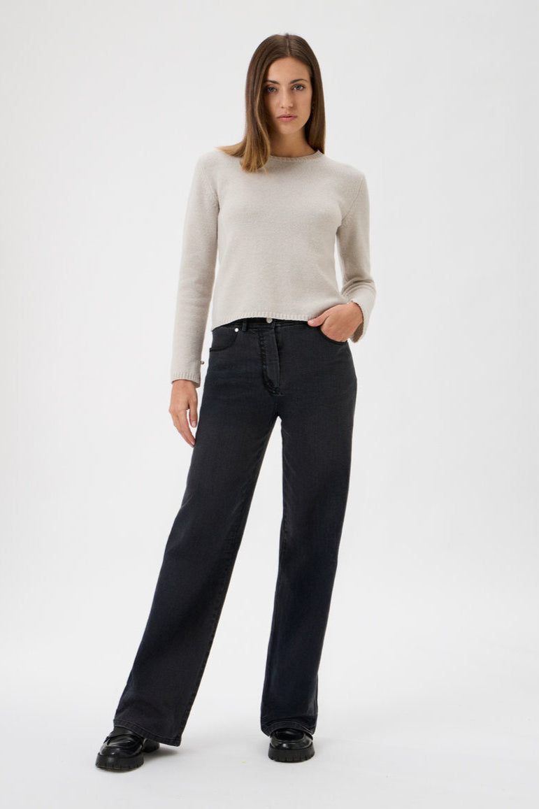 Sweater With Long Sleeves - Matis - 7067-P Light Beige