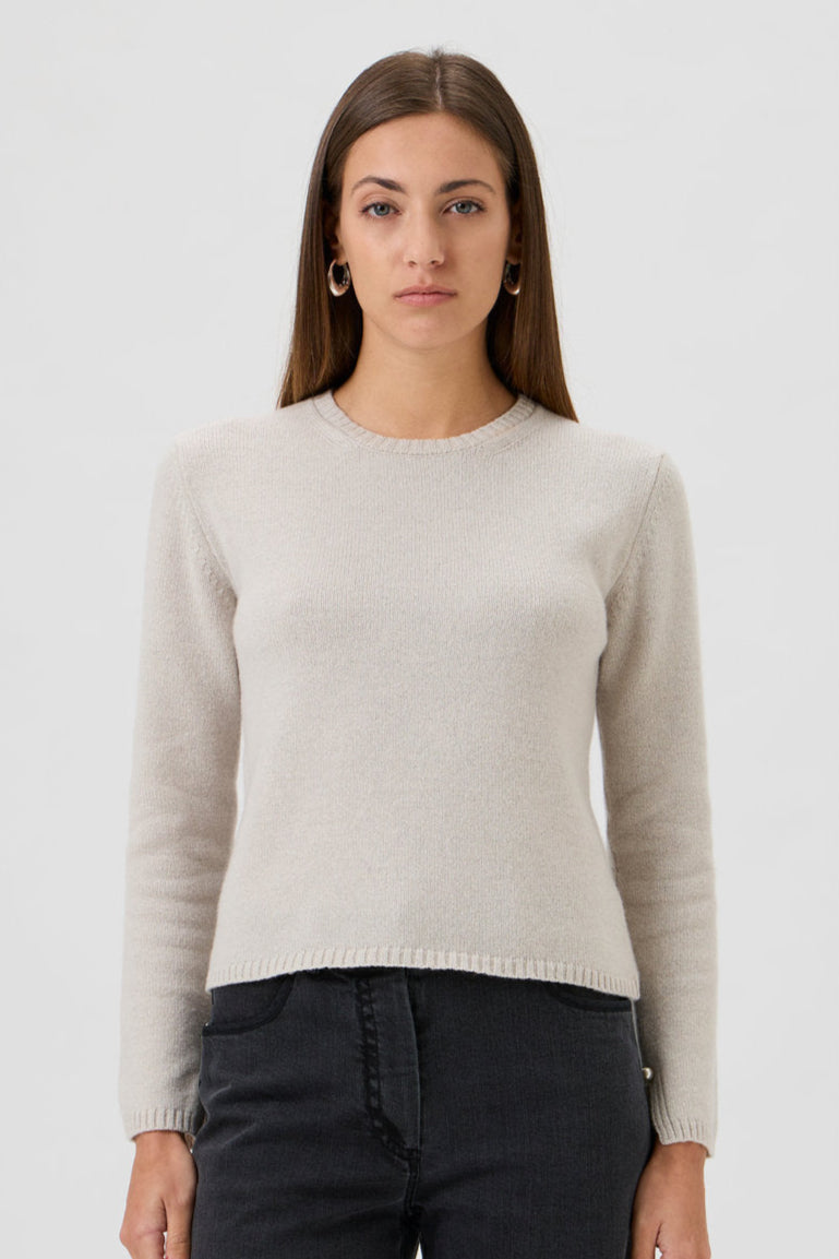 Sweater With Long Sleeves - Matis - 7067-P Light Beige