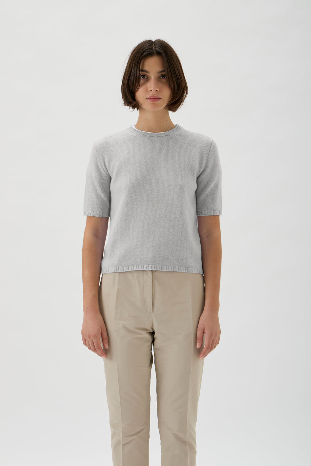 Short Sleeve Merino Sweater – Matis 7067SL Light Grey