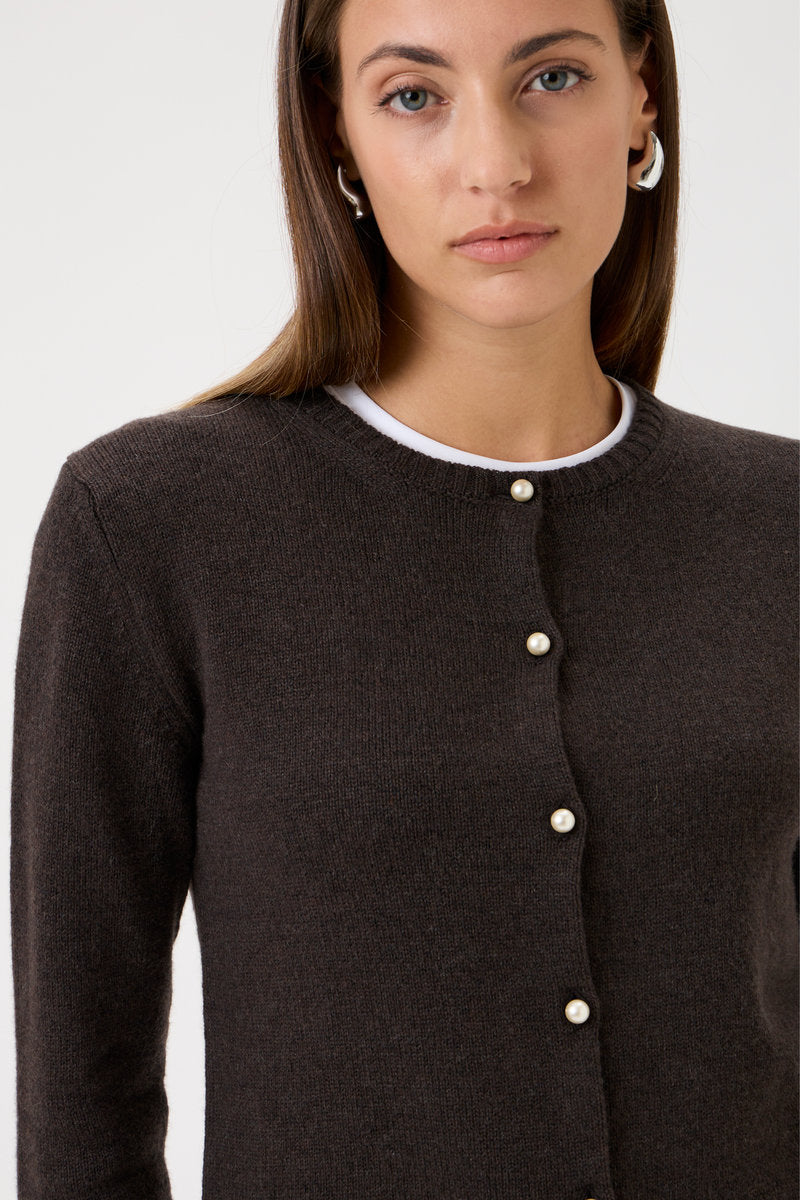 Cardigan With Long Sleeves - 7069 Brown