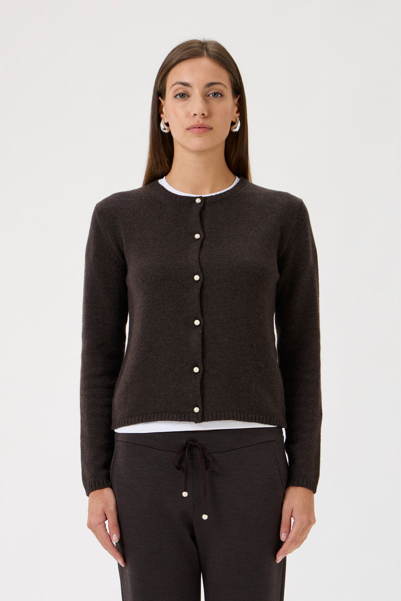 Cardigan With Long Sleeves 7069 Brown