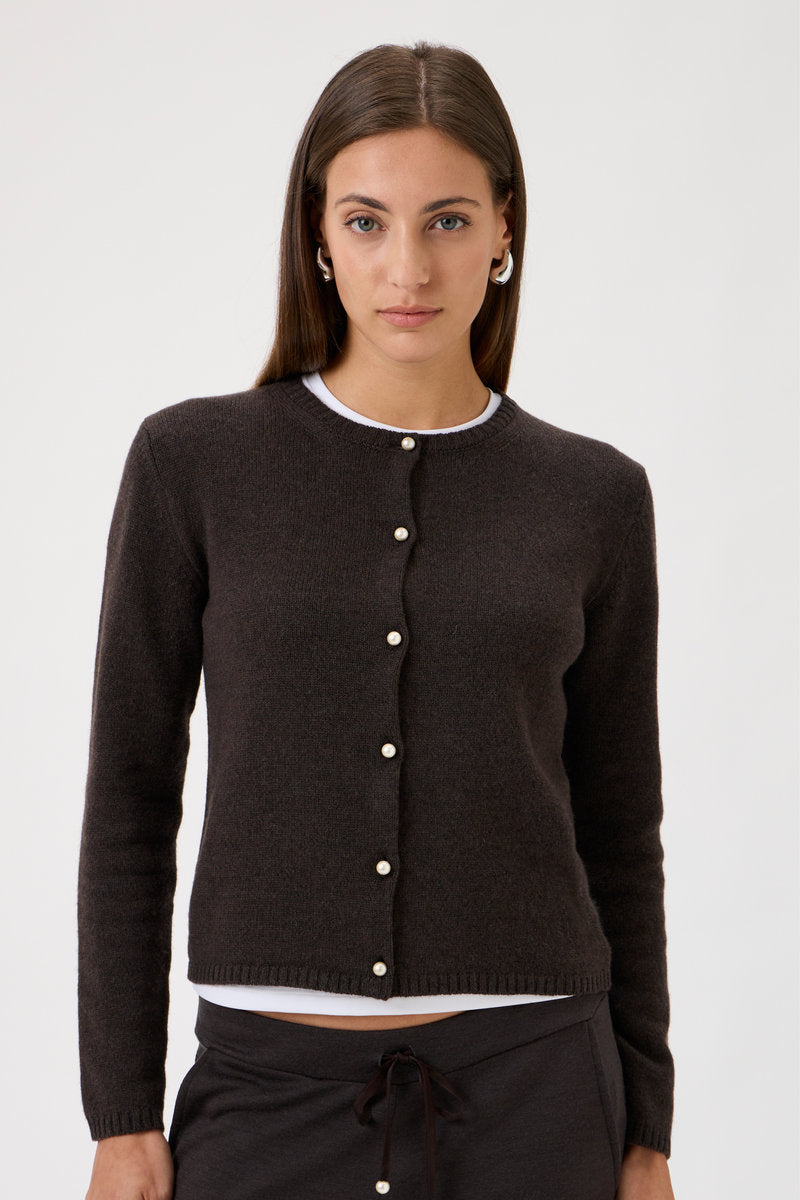 Cardigan With Long Sleeves 7069 Brown
