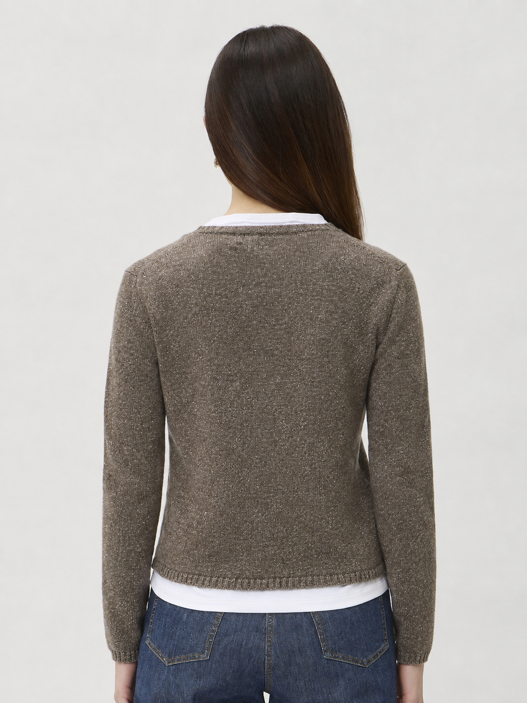 Cardigan with Pockets in Matis – 7069TP Brown Melange