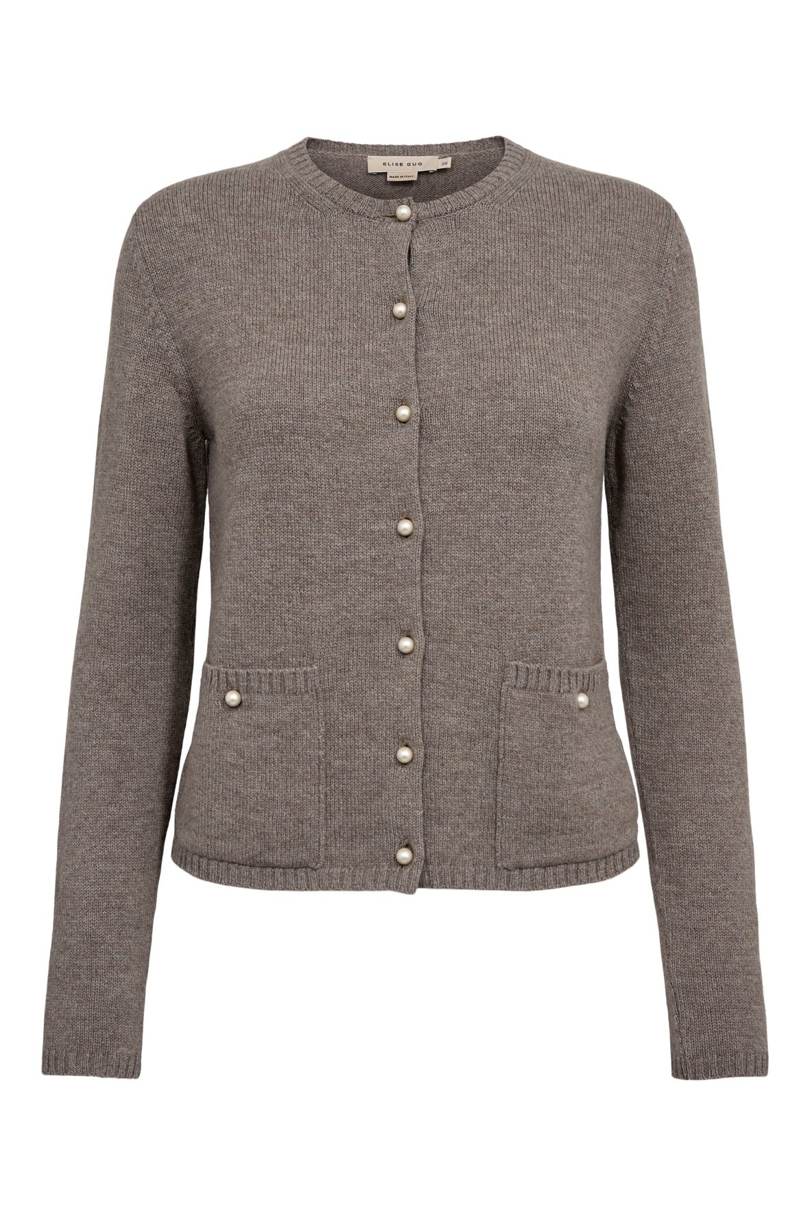 Cardigan with Pockets in Matis – 7069TP Brown Melange