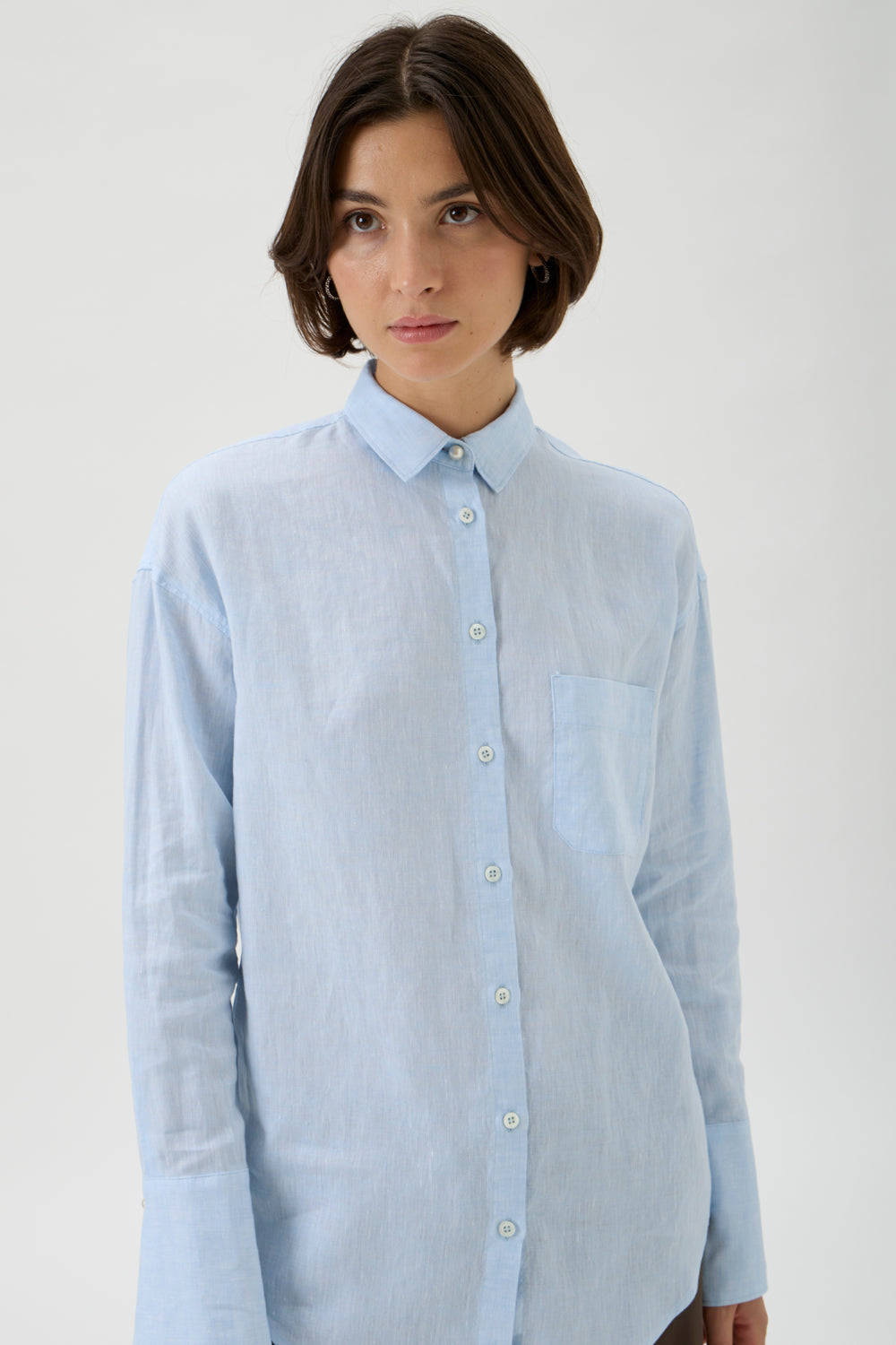 Boyfriend Cotton Shirt – Maxlin 2241 ight Blue