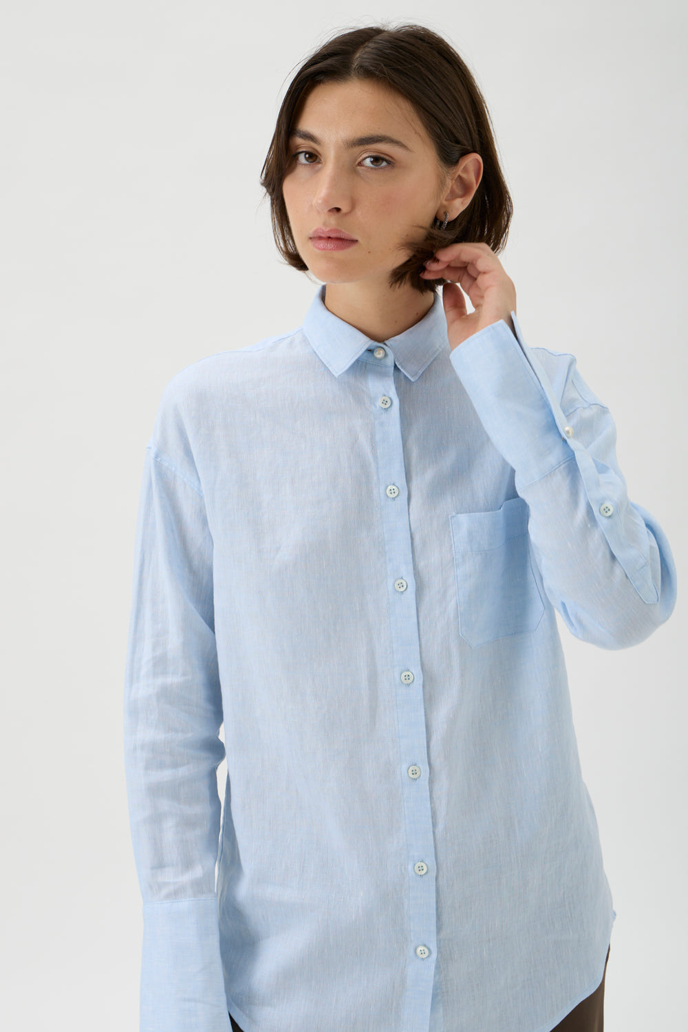 Boyfriend Cotton Shirt – Maxlin 2241 LIGHT BLUE