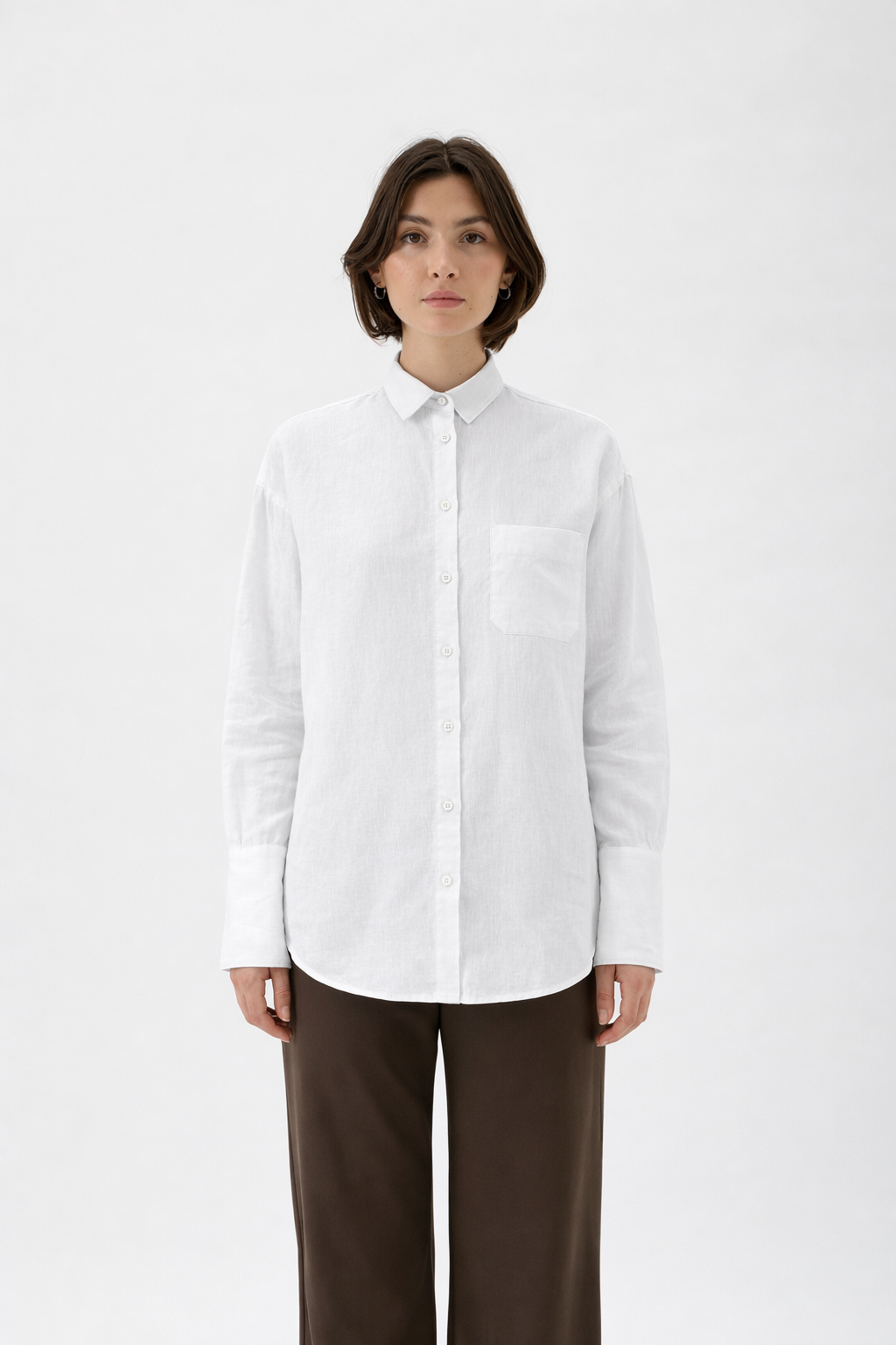 Ruffled Cotton Blouse – 208 Maxlin 208 WHITE