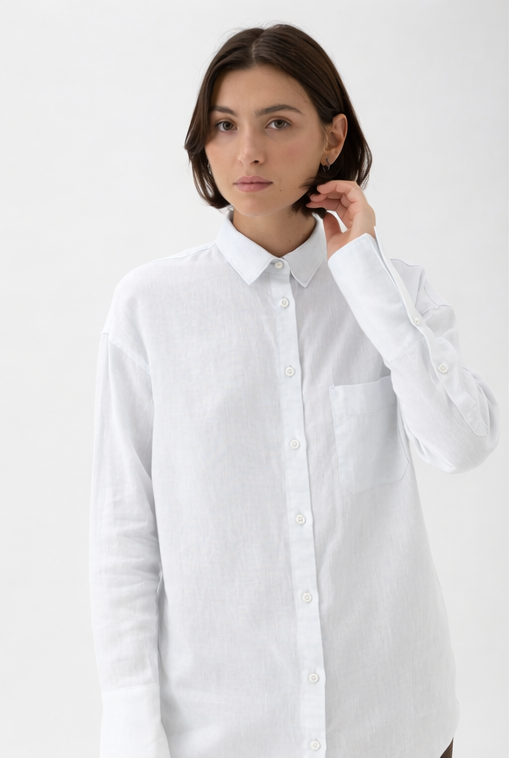 Boyfriend Cotton Shirt – Maxlin 2241 WHITE