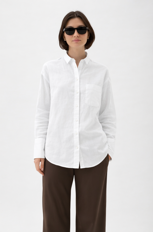 Boyfriend Cotton Shirt – Maxlin 2241 WHITE