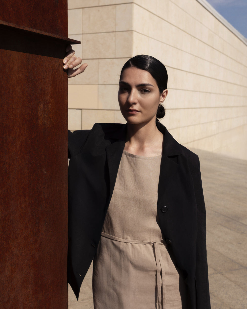 Dress Straight with belt – Minorca 9510 CAMMELLO