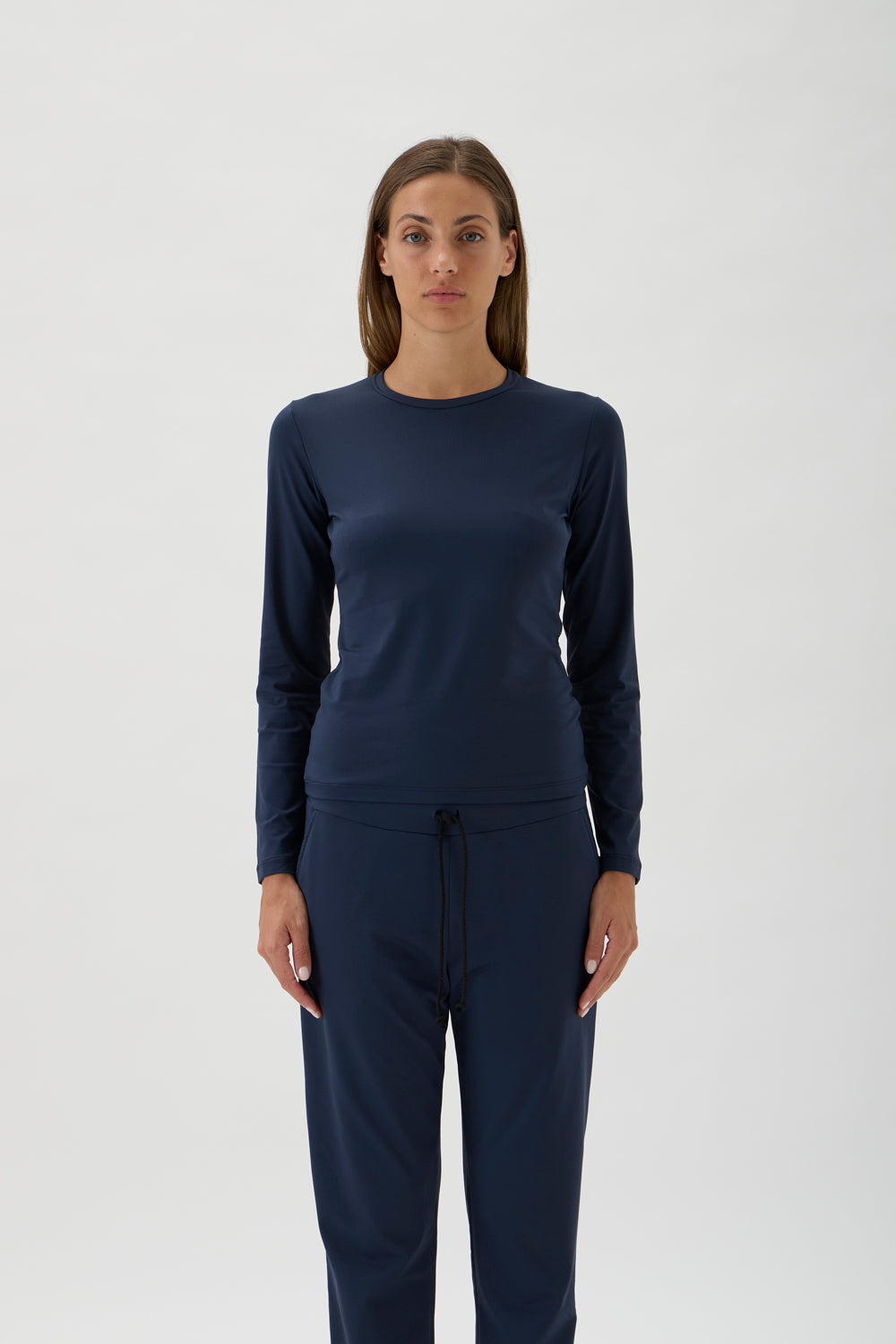 Long-Sleeve Fitted T-Shirt - Nair 1002ML BLUE CREW