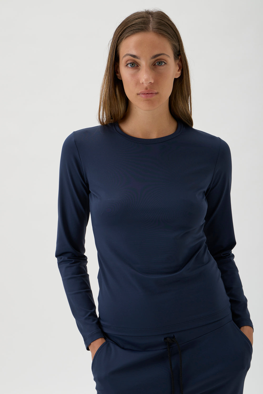 Long-Sleeve Fitted T-Shirt - Nair 1002ML Blue Crew