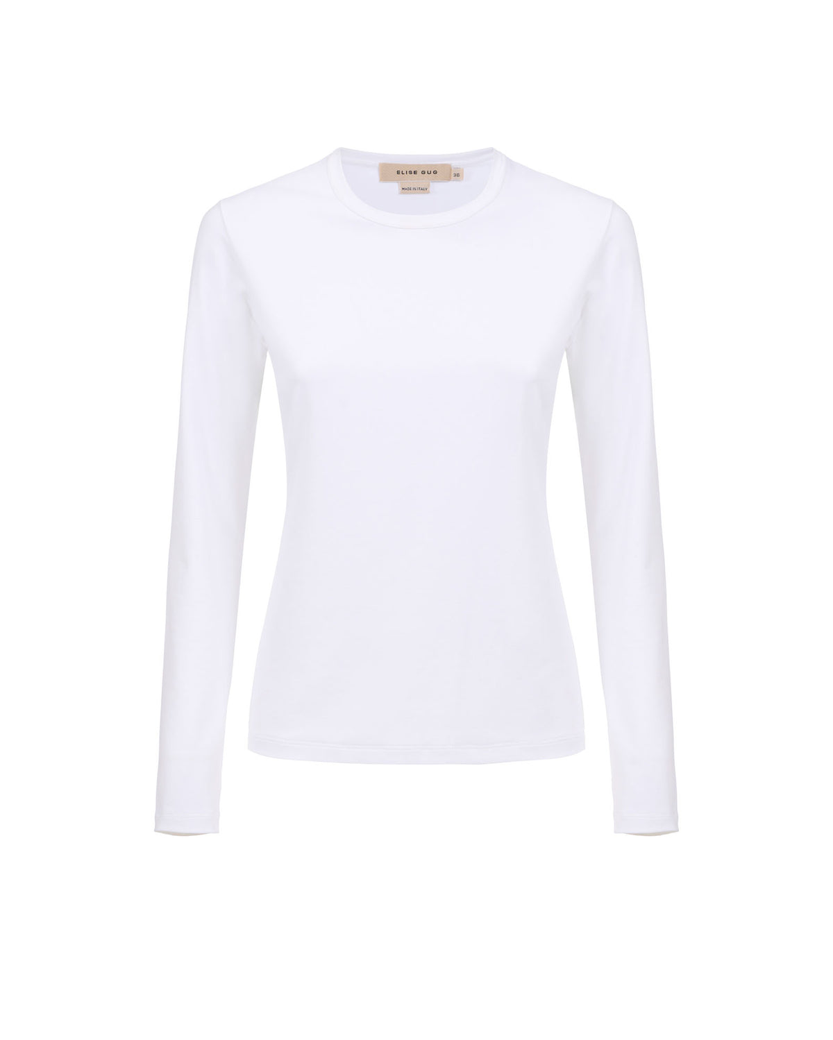 Long-Sleeve Fitted T-Shirt in Nair – 1002ML White