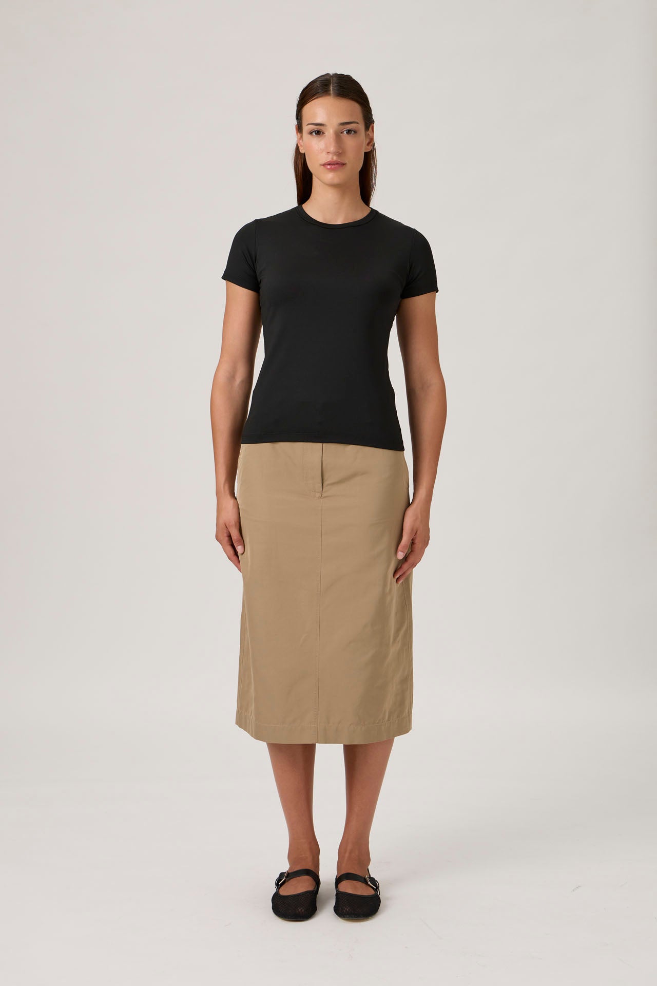 Short Sleeved Fitted T-shirt In Nilo - 1002 Black