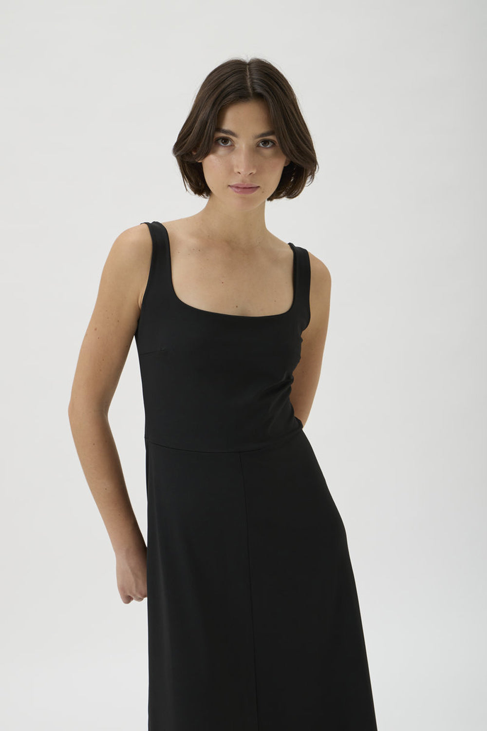 slim fit dress slacks BLACK JERSEY FLARE SKIRT - Made in Canada main image 0