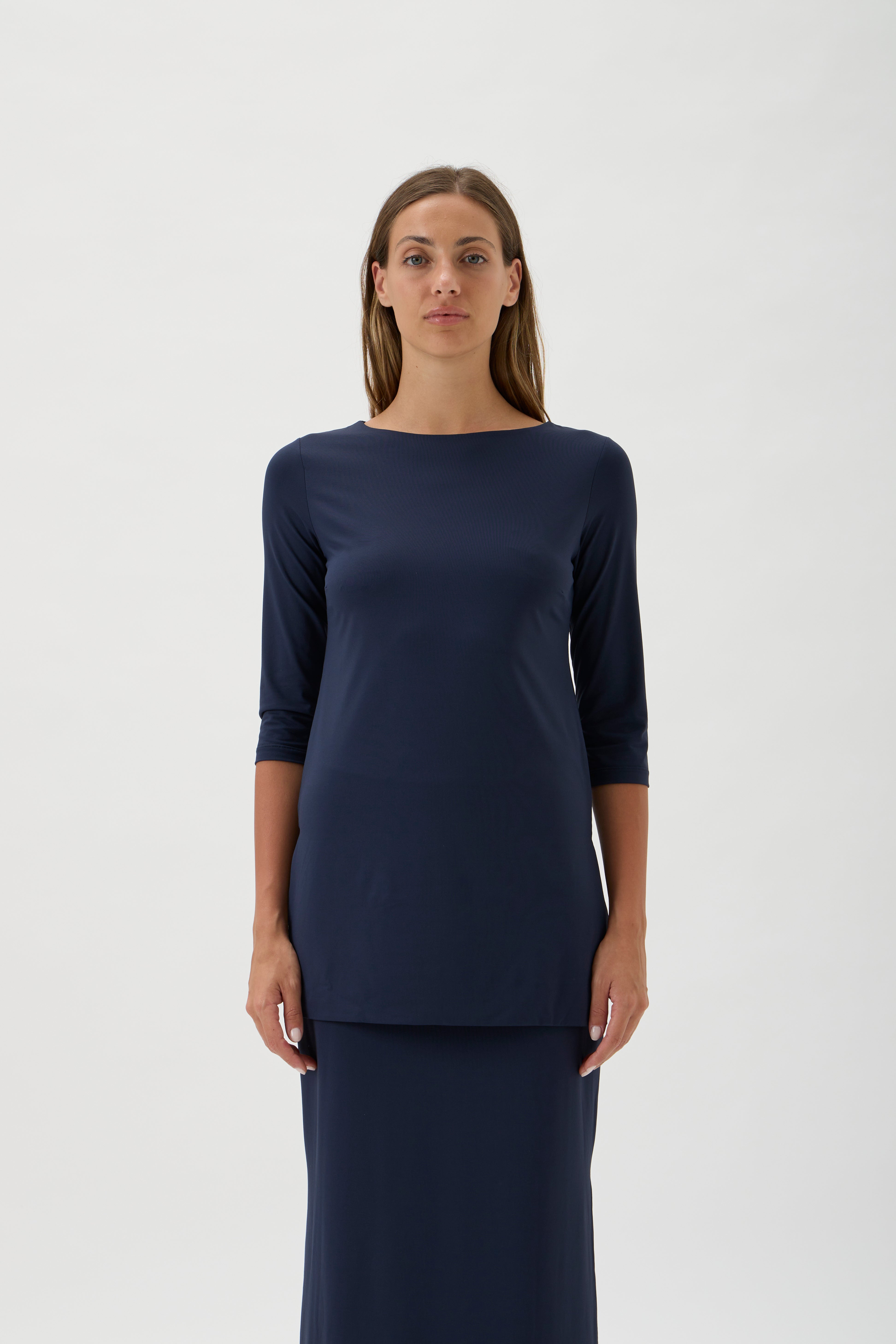 Draped Blouse Long Sleeves – Nilo 1195 Blue Crew