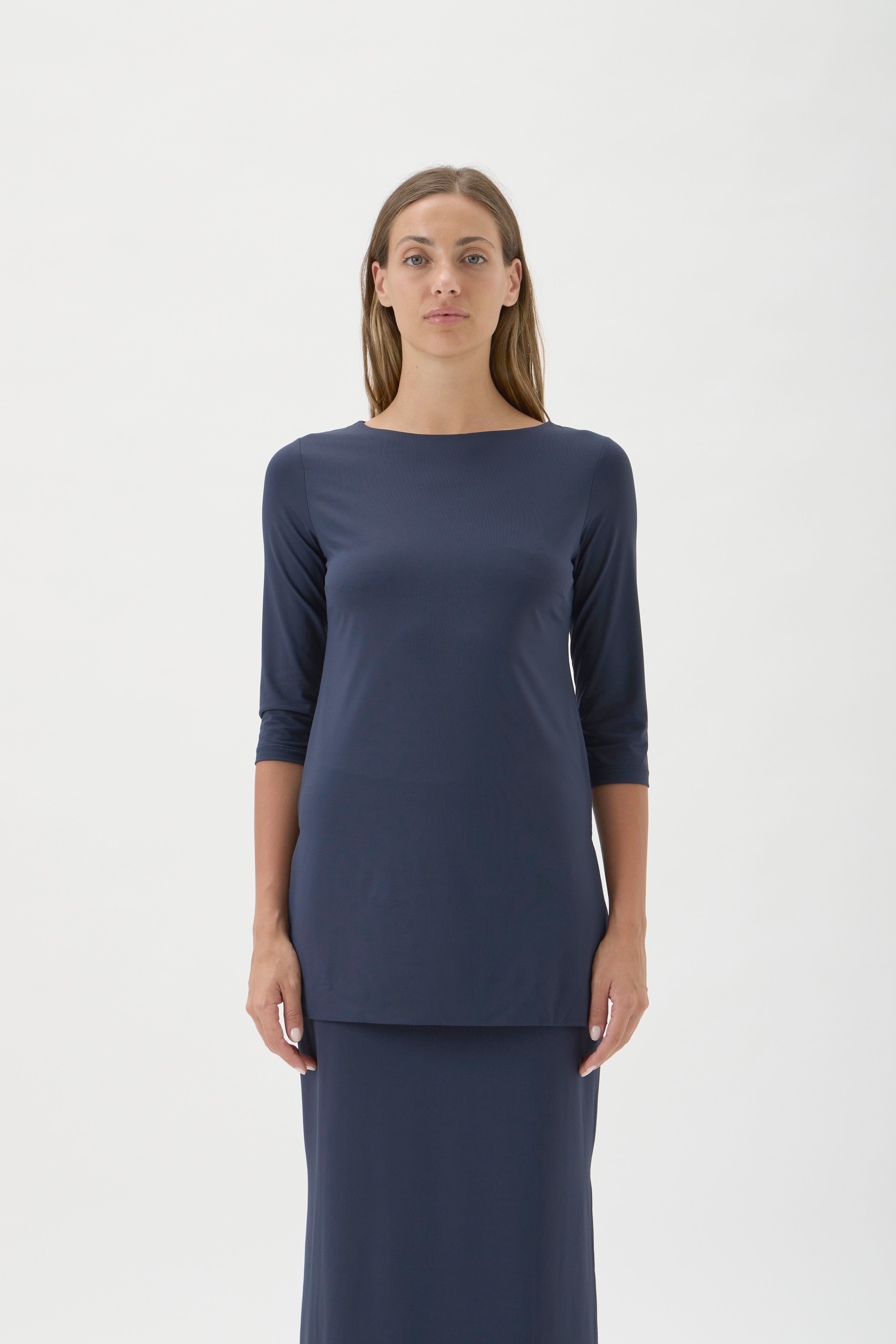 Draped Blouse Long Sleeves – Nilo 1195 Blue Crew