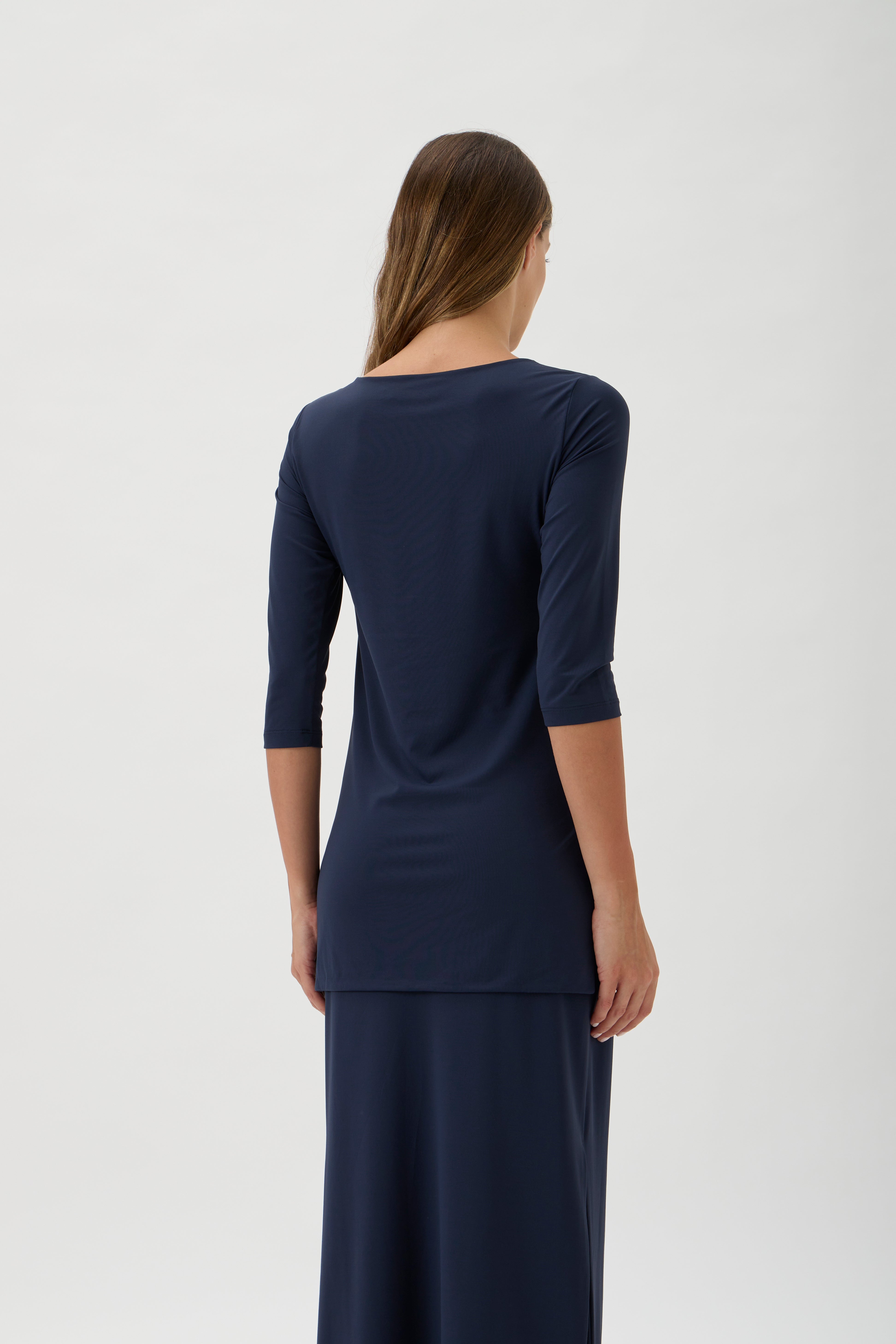 Draped Blouse Long Sleeves – Nilo 1195 Blue Crew