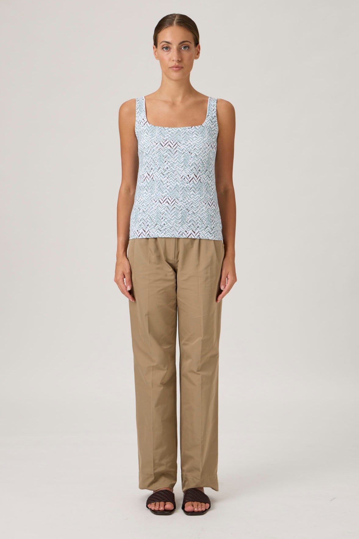 Tank top in double-layer luxury jersey (Nilo) - 149 Print Verde
