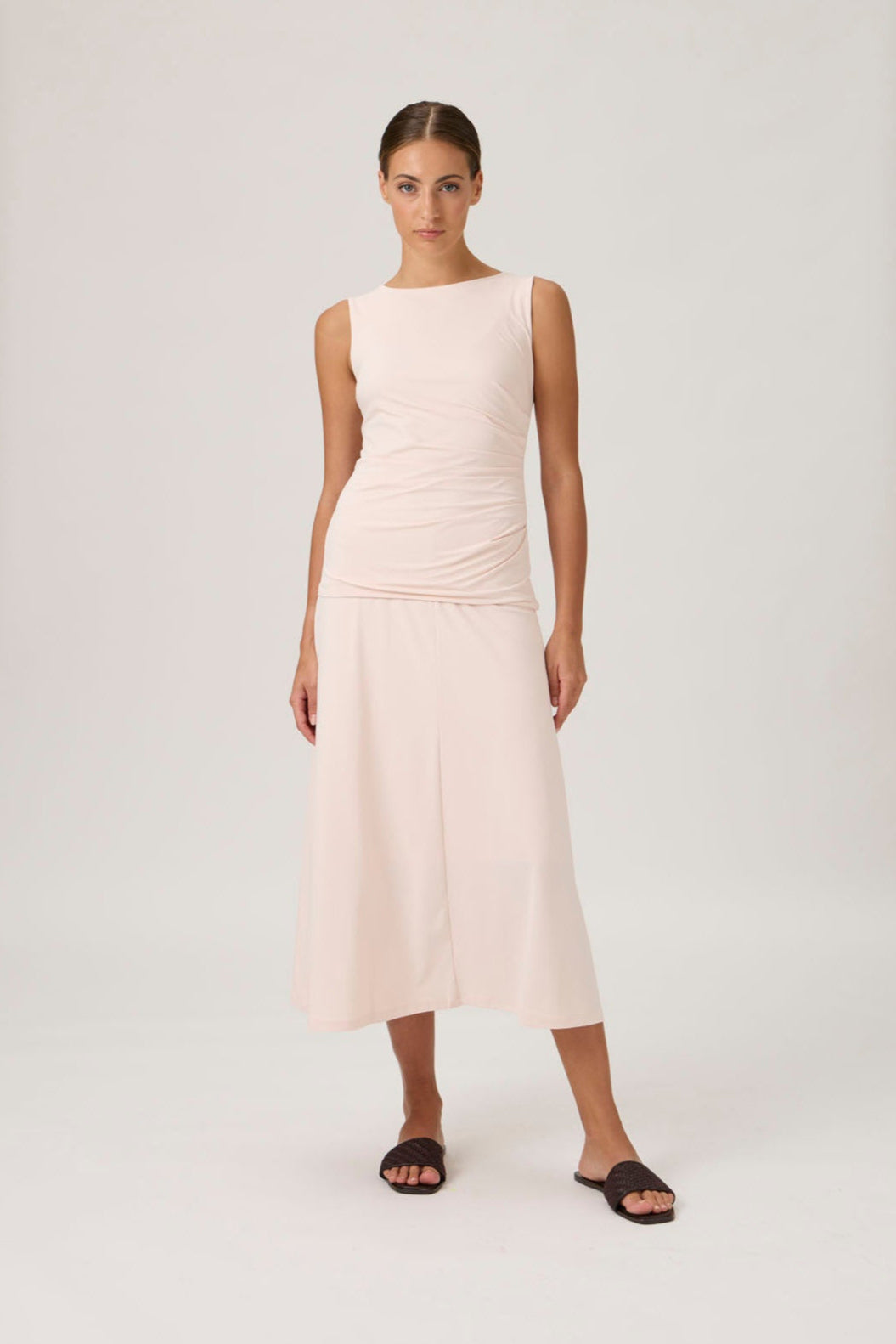 Mid-Length A-Line Skirt - Cipria