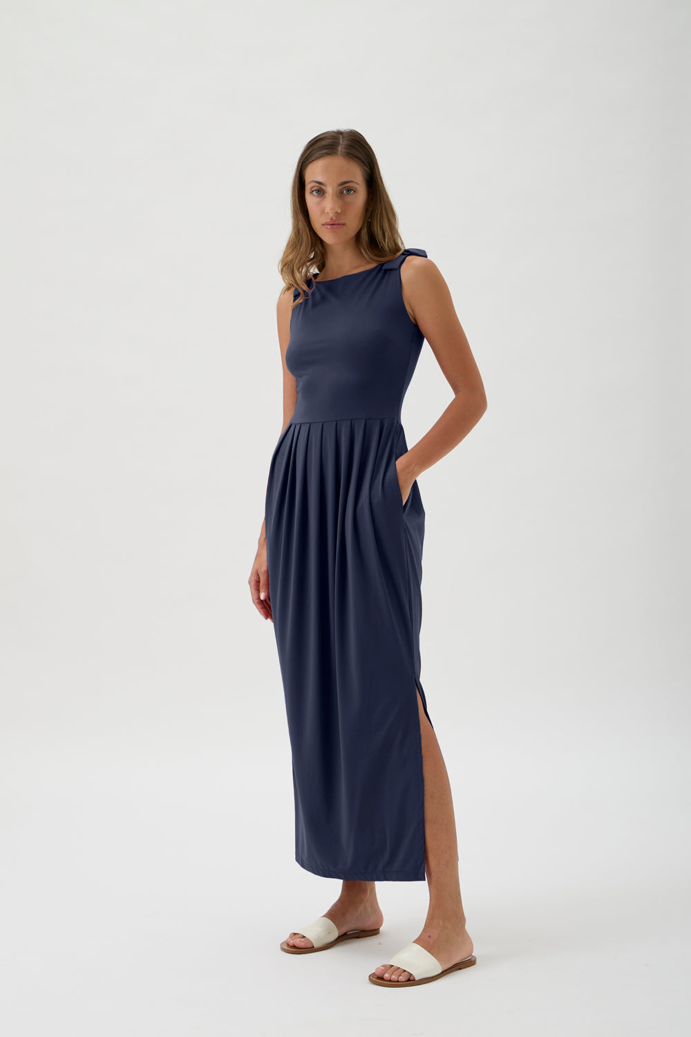 Dress with bows long 9460 Nilo Blue Crew