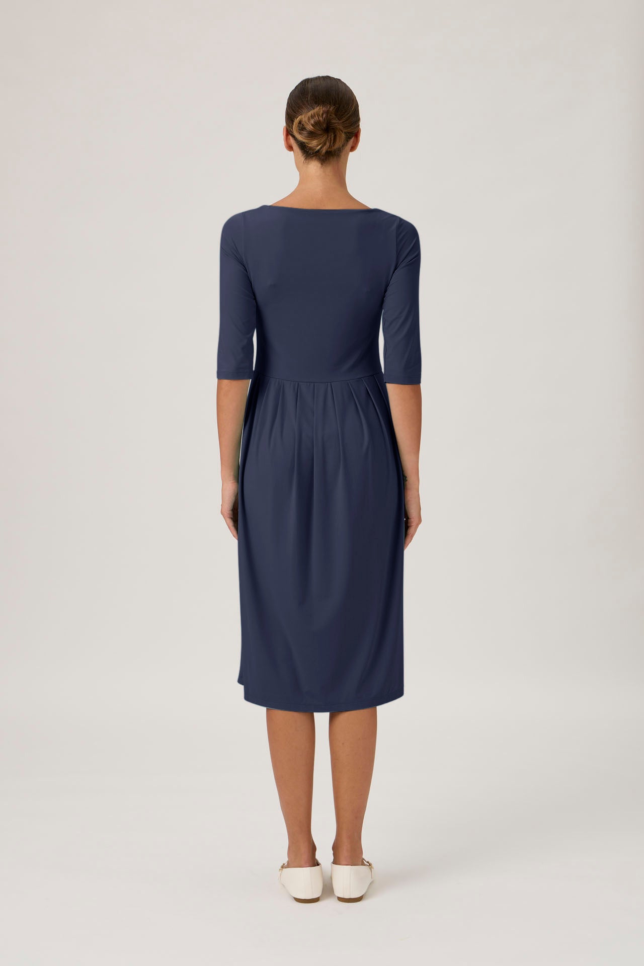 Long Dress with Pleated Skirt – Nilo 9498 Blue Crew