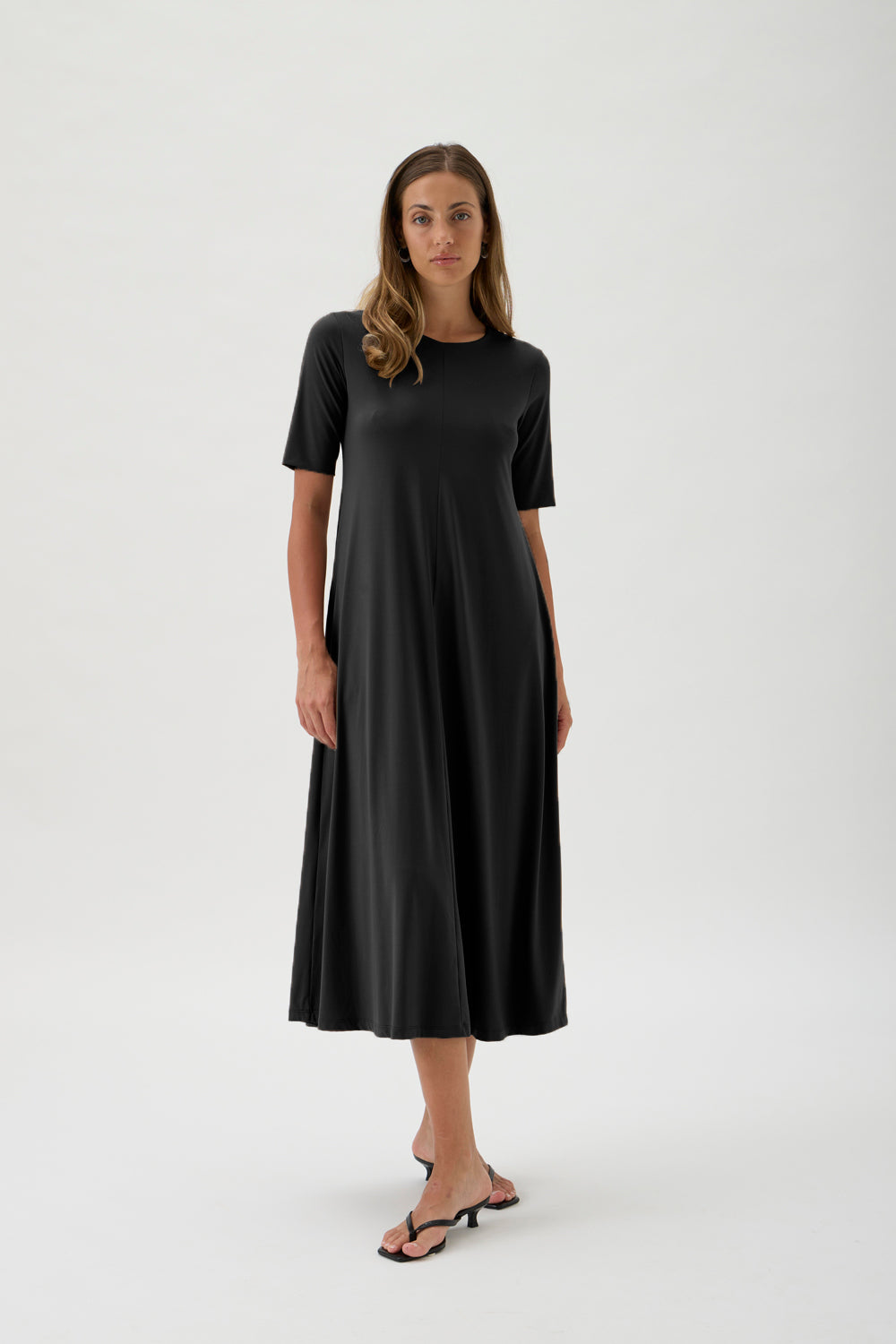 Long Flared Skirt Dress – Nilo 9512 BLACK