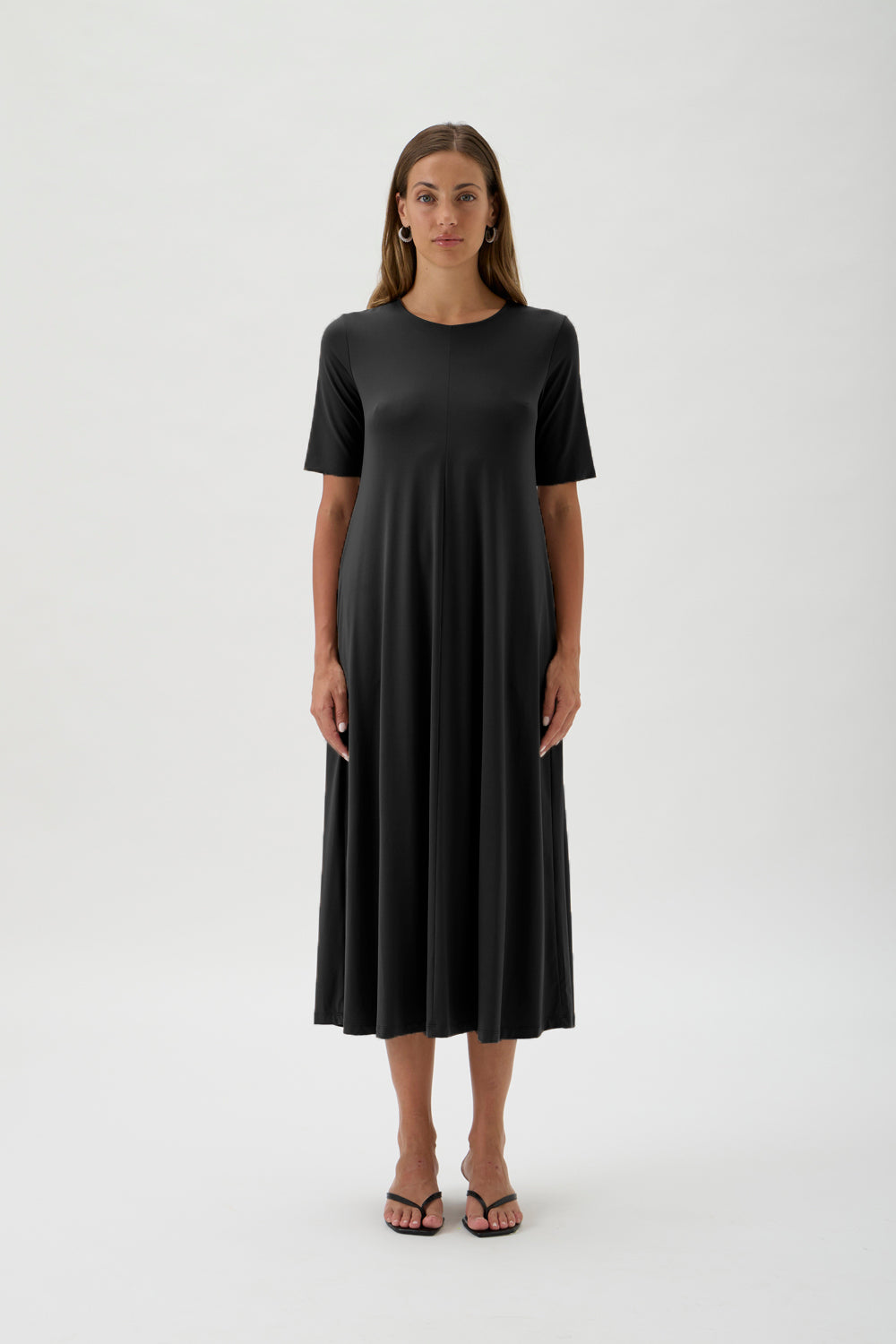 Long Flared Skirt Dress – Nilo 9512 BLACK