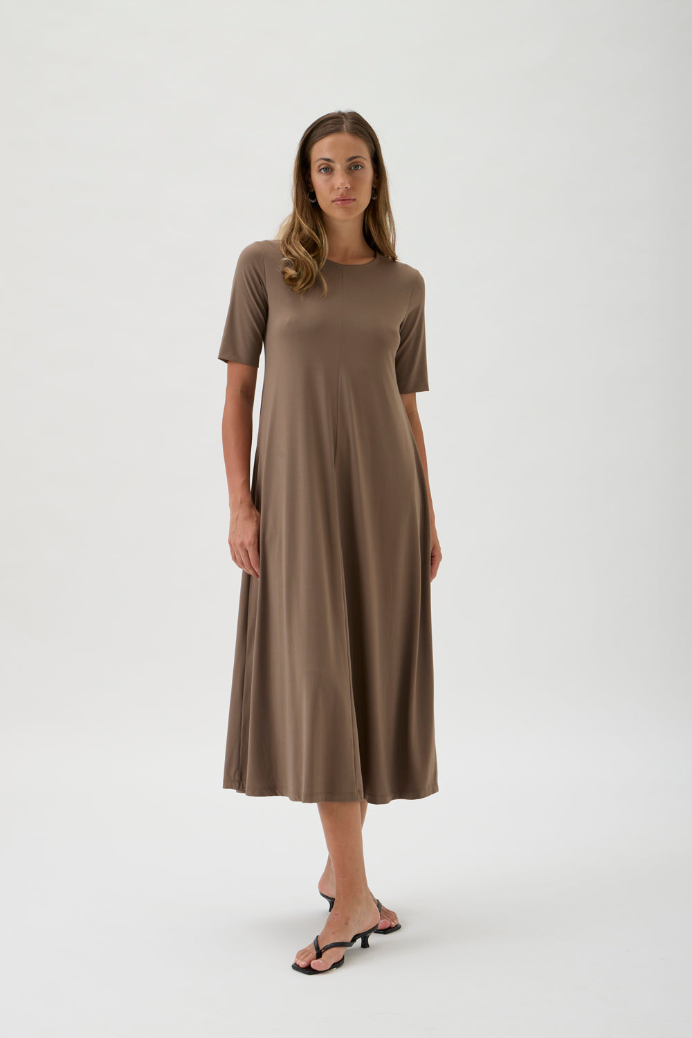 Long Flared Skirt Dress – Nilo 9512 Nocciola