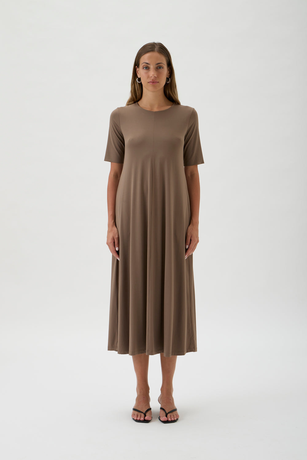 Long Flared Skirt Dress – Nilo 9512 Nocciola