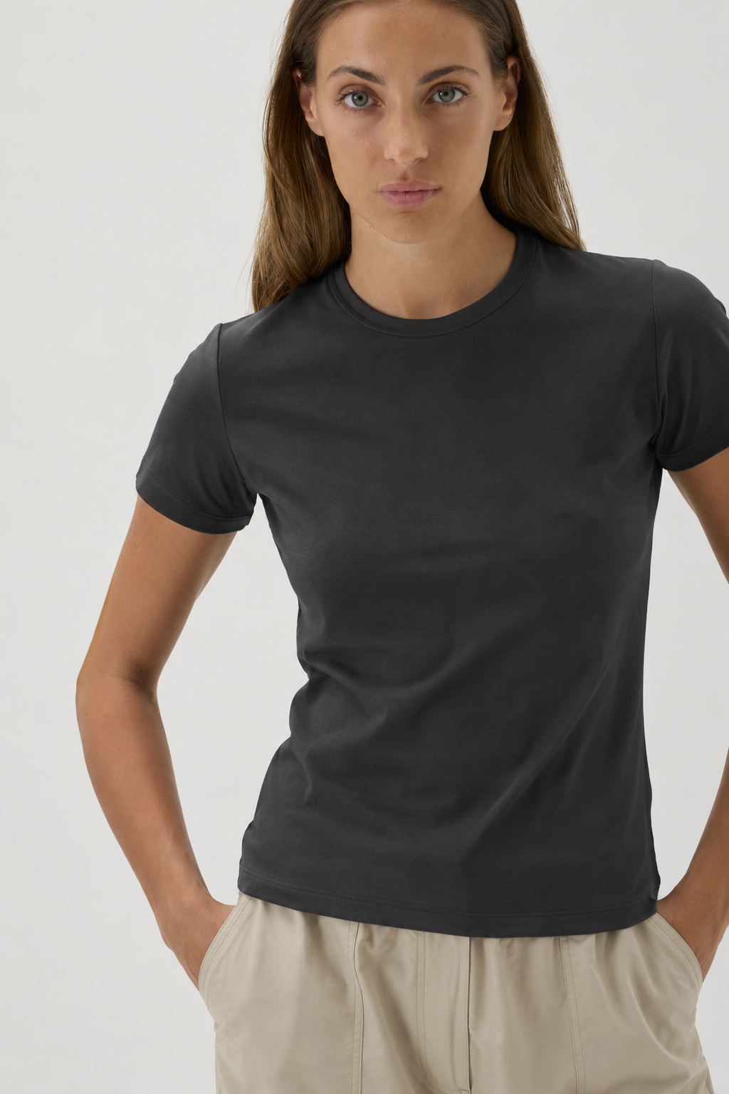 Short Sleeved Fitted T-shirt In Nilo - 1002 Black