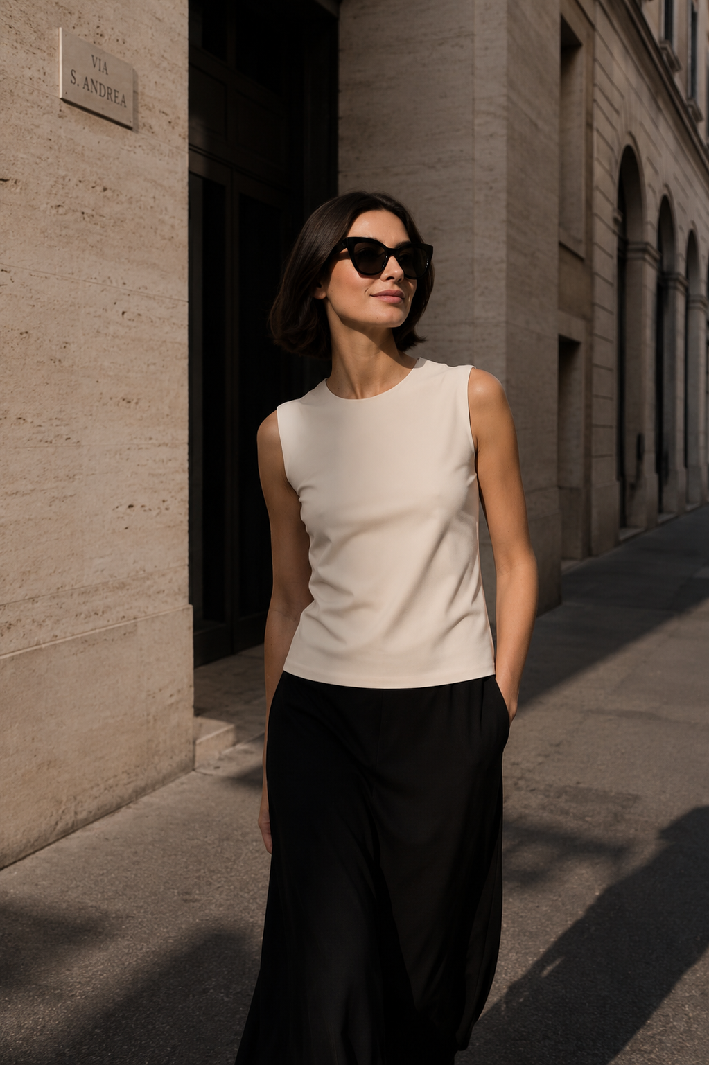 Sleeveless Top in Double-Layer Nilo Jersey – 1182 Cipria