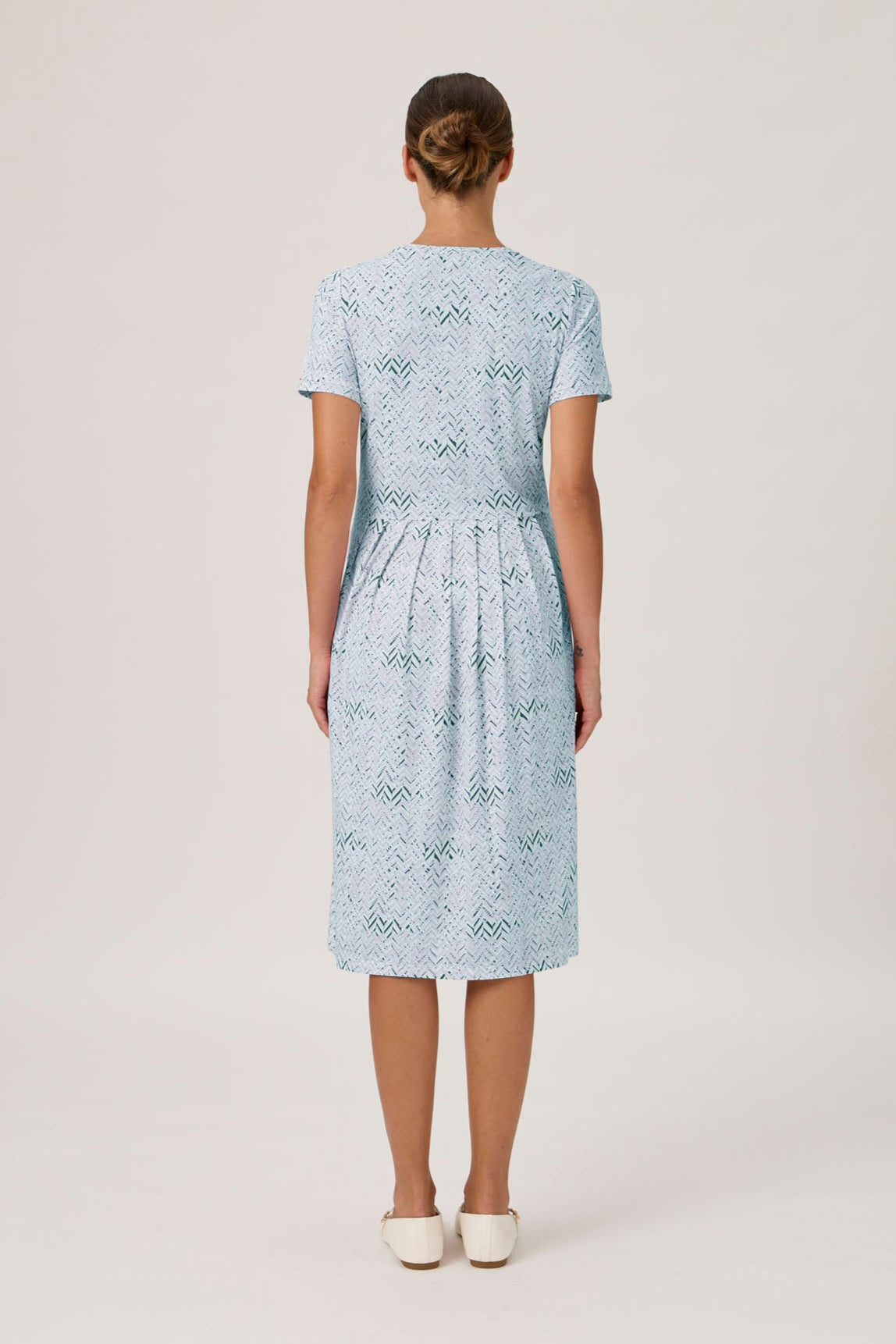 Pleated T-shirt Dress - 9500 Print Verde