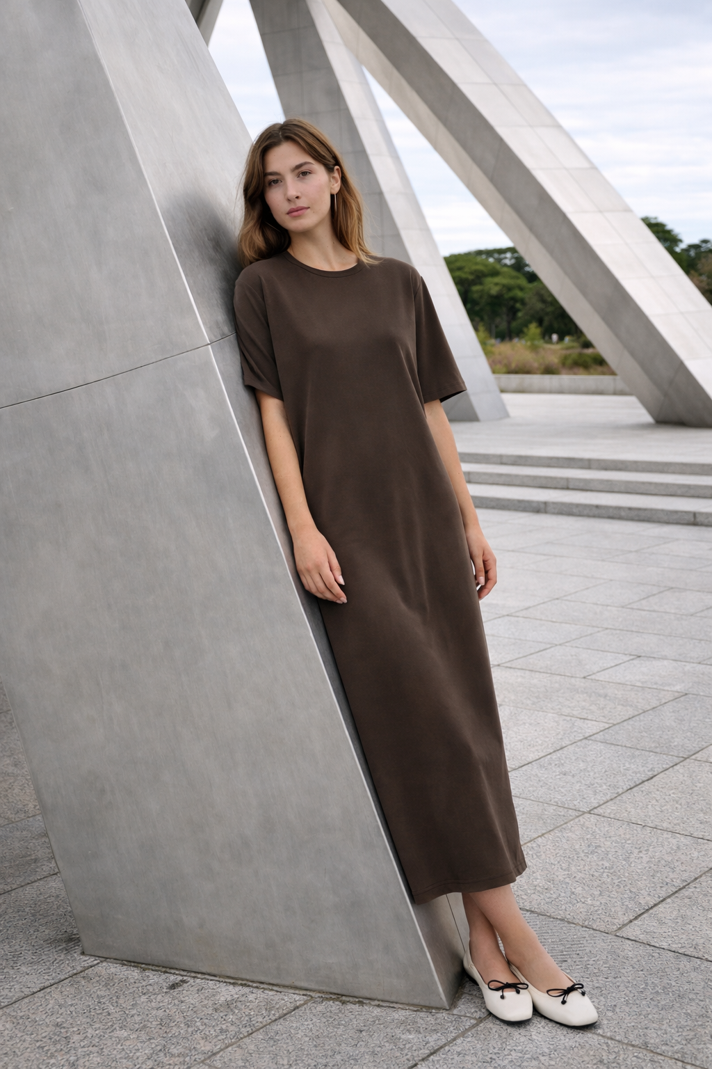 Long Flared Skirt Dress – Nilo 9512 Nocciola