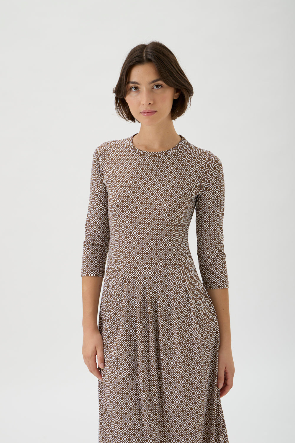 T-shirt Dress with Pleated Skirt – Nilo 9515 Print Nocciila