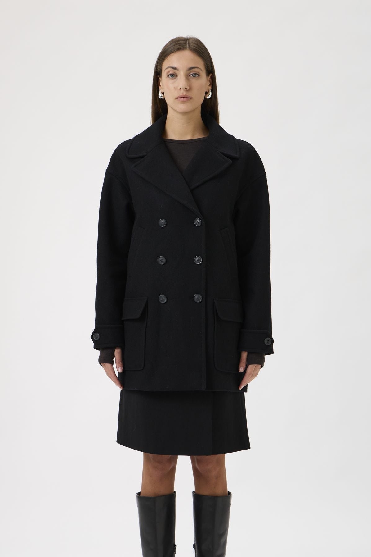 Wool Peacoat – Panno 6009A Black