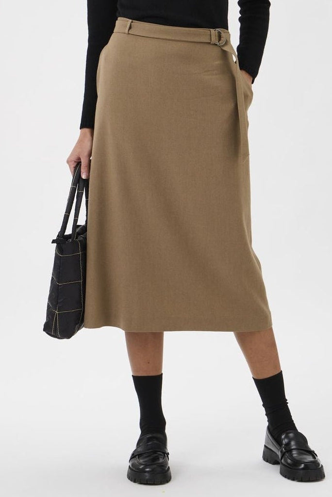 Wool Midi Skirt – 3350 camello