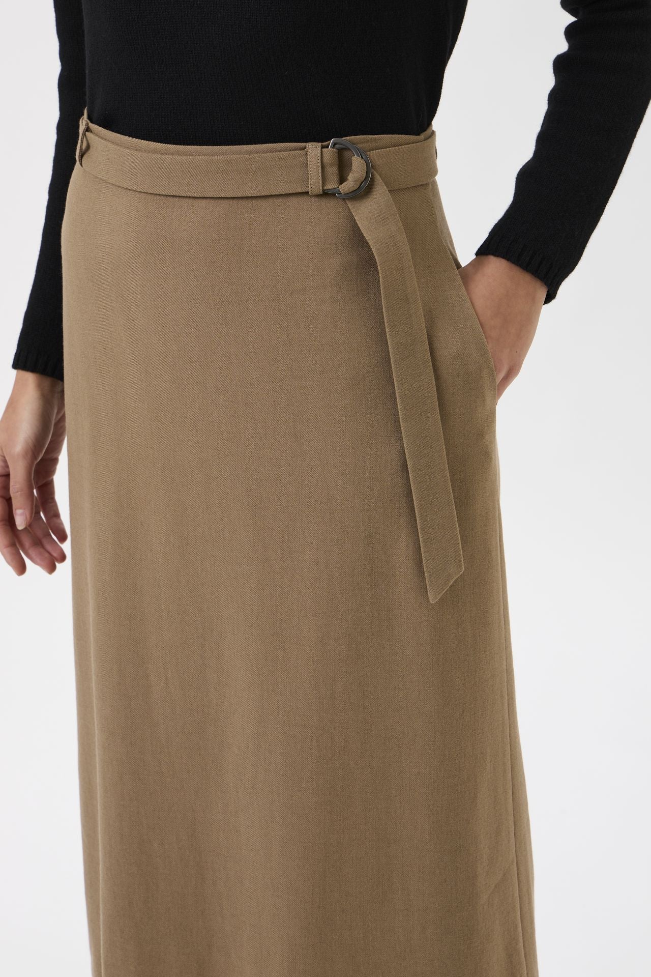 Wool Midi Skirt – 3350 camello