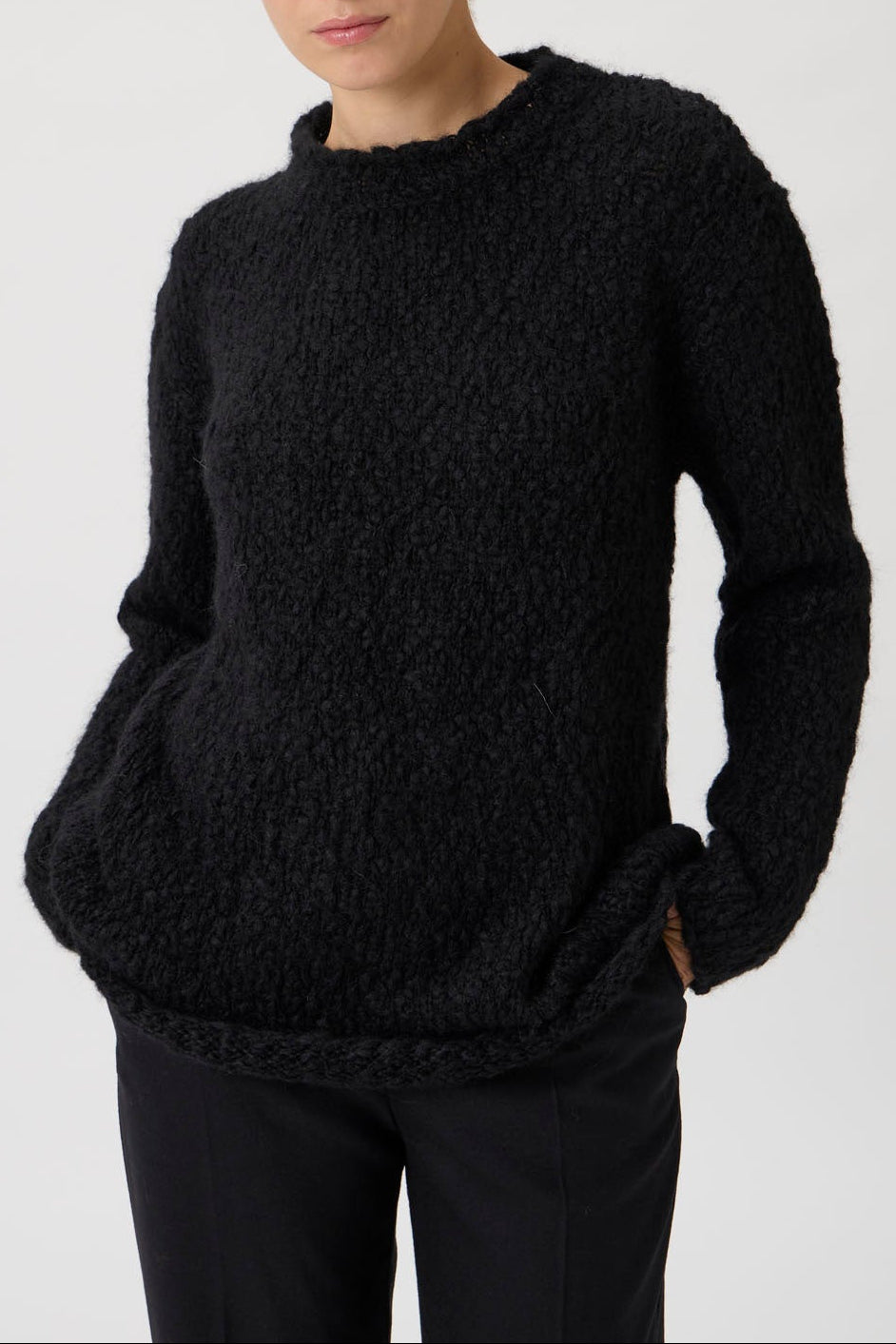 Oversize alpaca sweater - Black