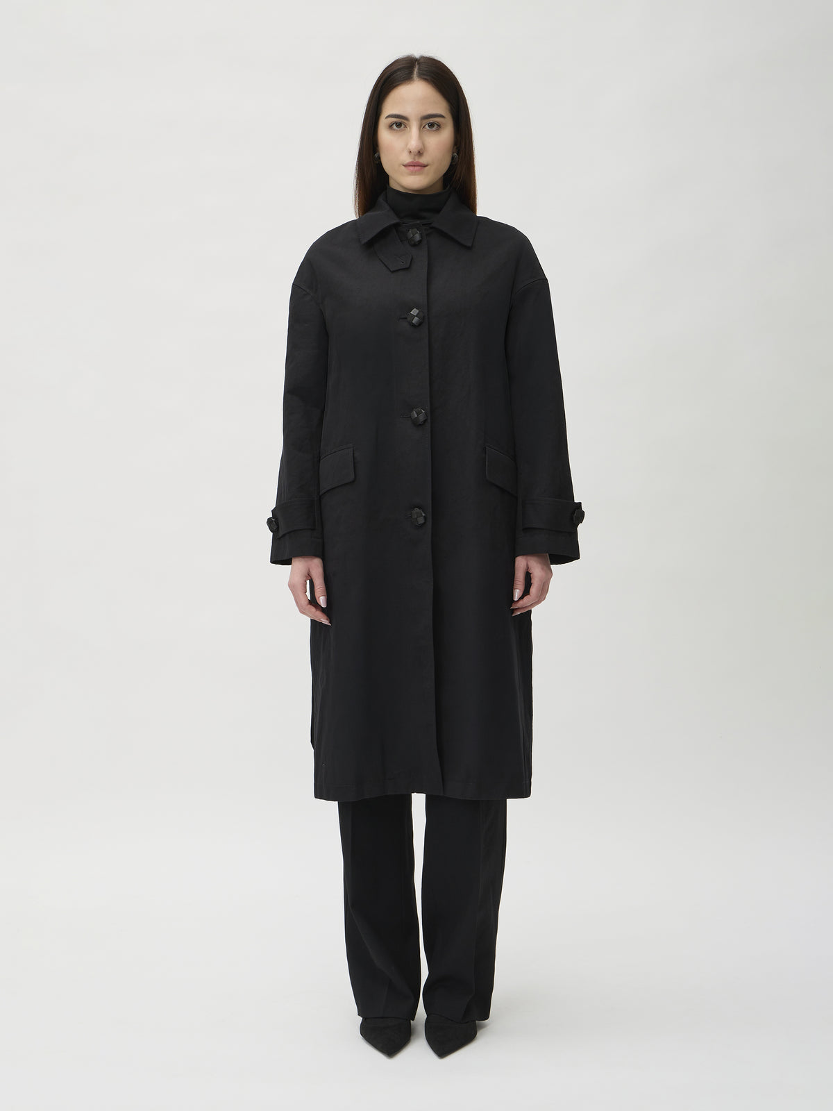 Cotton Coat in Popeline – 6011 Black